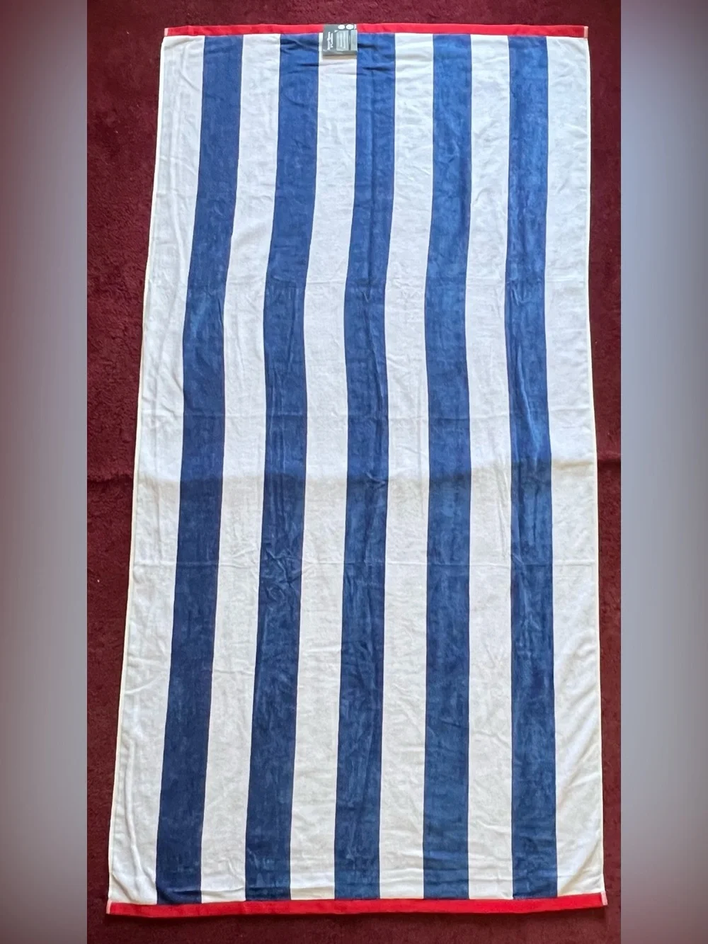 Oversized Reversible White and Blue Beach Towel